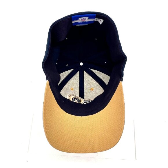 Reebok NFL St. Louis LA Rams Cap Hat Navy & Gold Fitted Stretch Elastic OSFA - Picture 9 of 15